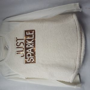 Girls Sz 16 Sherpa Raglan Crew Sweatshirt